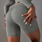 Mermaid Curve High Waist Tight Seamless Knitted GYM Shorts Hip Up Breathable Stripe Shorts Running Fitness Quick Dry Yoga Shorts