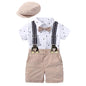 Summer New Baby Boy Gentleman Dress Printed Romper Baby Triangle Romper