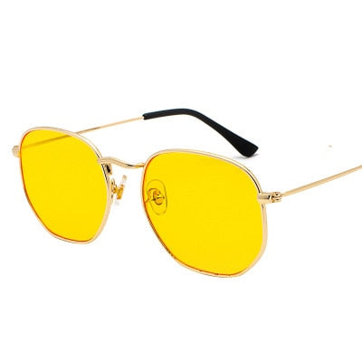 Men Sunglases Sun glasses NEW Women Metal Frame Fishing Glasses Gold tea Eyewear lentes de sol hombre okulary UV400