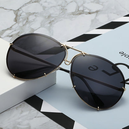 New Ocean Sunglasses Fashion Retro Glasses for Men and Women Couples European and American Large Frame Sunglasses