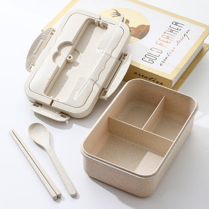 Portable lunch box for office workers students sealed microwaveable compartmentalized lunch box