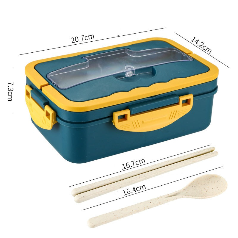 Portable lunch box for office workers students sealed microwaveable compartmentalized lunch box