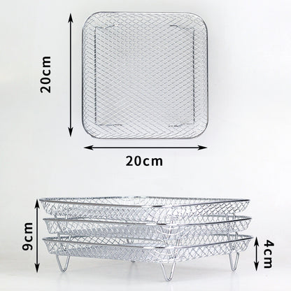 Airfryer Accessories Three-Tier Airfryer Steamer Rack Stainless Steel DZ201 Stackable Rack Dehydration Rack Dried Fruit Rack