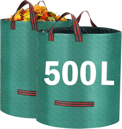 2  500L Heavy Duty Garden Waste Bags With Handles, Reusable Construction Bags UK