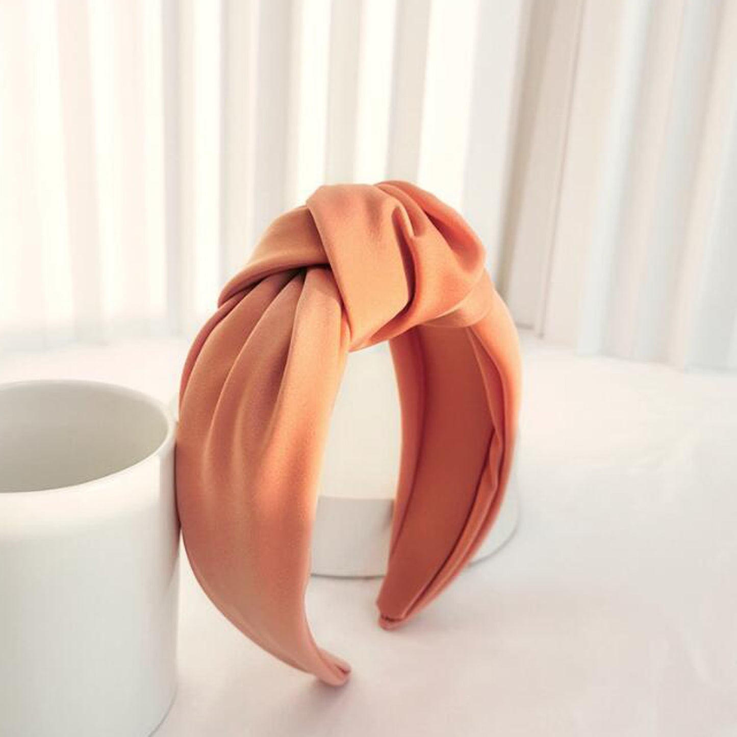 New Fashion Women Headband Adult Wide Side Solid Color Hairband Center Knot Turban Casual Hair Accessories Wholesale