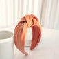 New Fashion Women Headband Adult Wide Side Solid Color Hairband Center Knot Turban Casual Hair Accessories Wholesale
