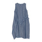 Retro Fashion Tank Top Skirt Round Neck Splicing Ruffle Edge Drawstring Mid Long Versatile Sleeveless Dress