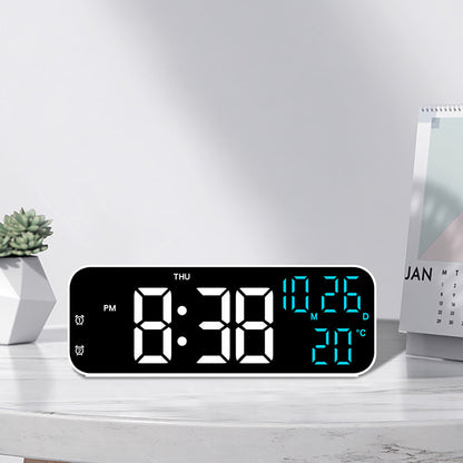 Digital Alarm Clock with Temp, Date, Week. Night Mode. Voice - controlled. 12/24H LED