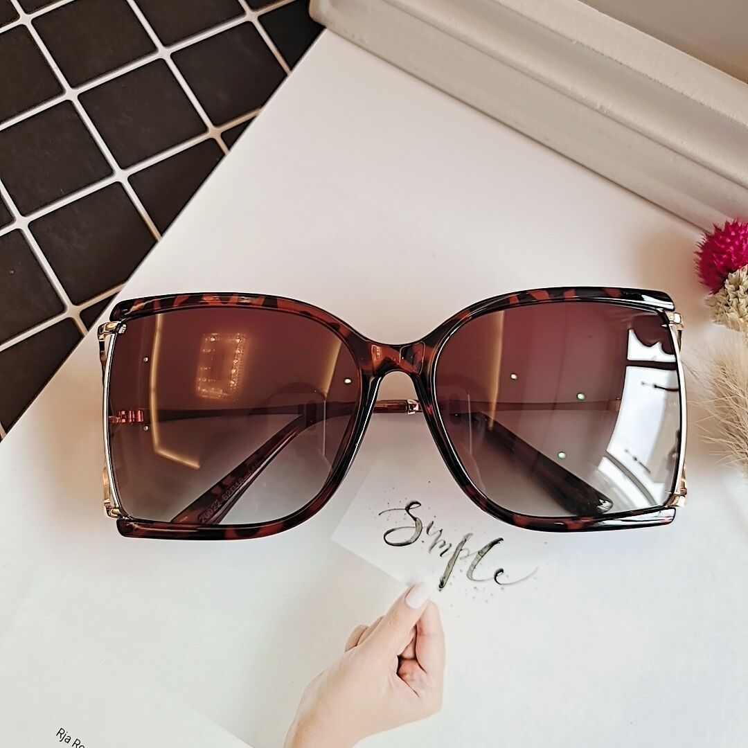 Big Frame Snakeskin Pattern Bamboo Sunglasses Hollow Sunglasses Women's Polarized Glasses
