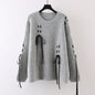 Sweet cool lazy round neck sweater knitted sweater loose temperament slimming