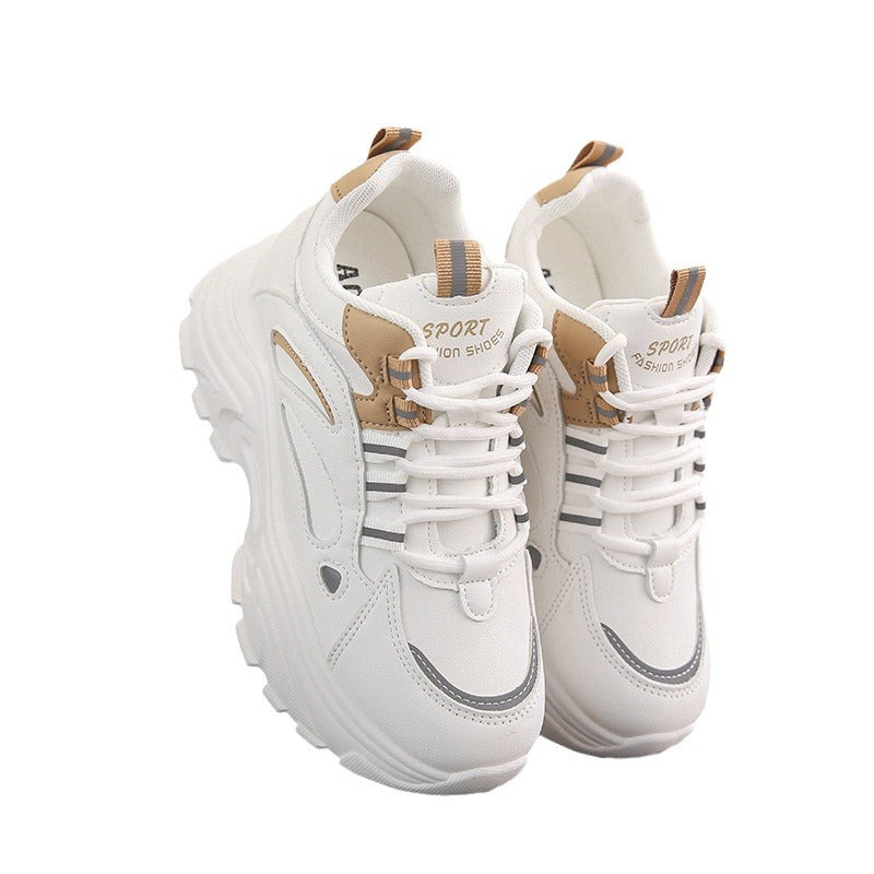 New Korean version versatile slim and tall height increasing thick soled sloping heel casual sports shoes