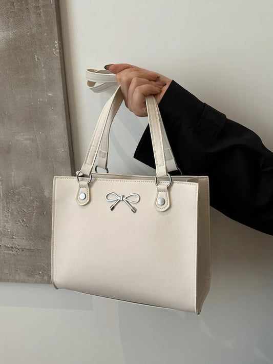Bow PU Leather Shoulder Bag