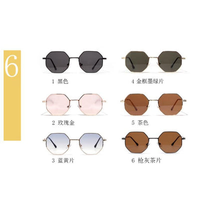 Square Sunglasses New Ladies Retro Classic Fishing glasses Men women Luxury polygon Metal frame Gold Green Eyewear UV400