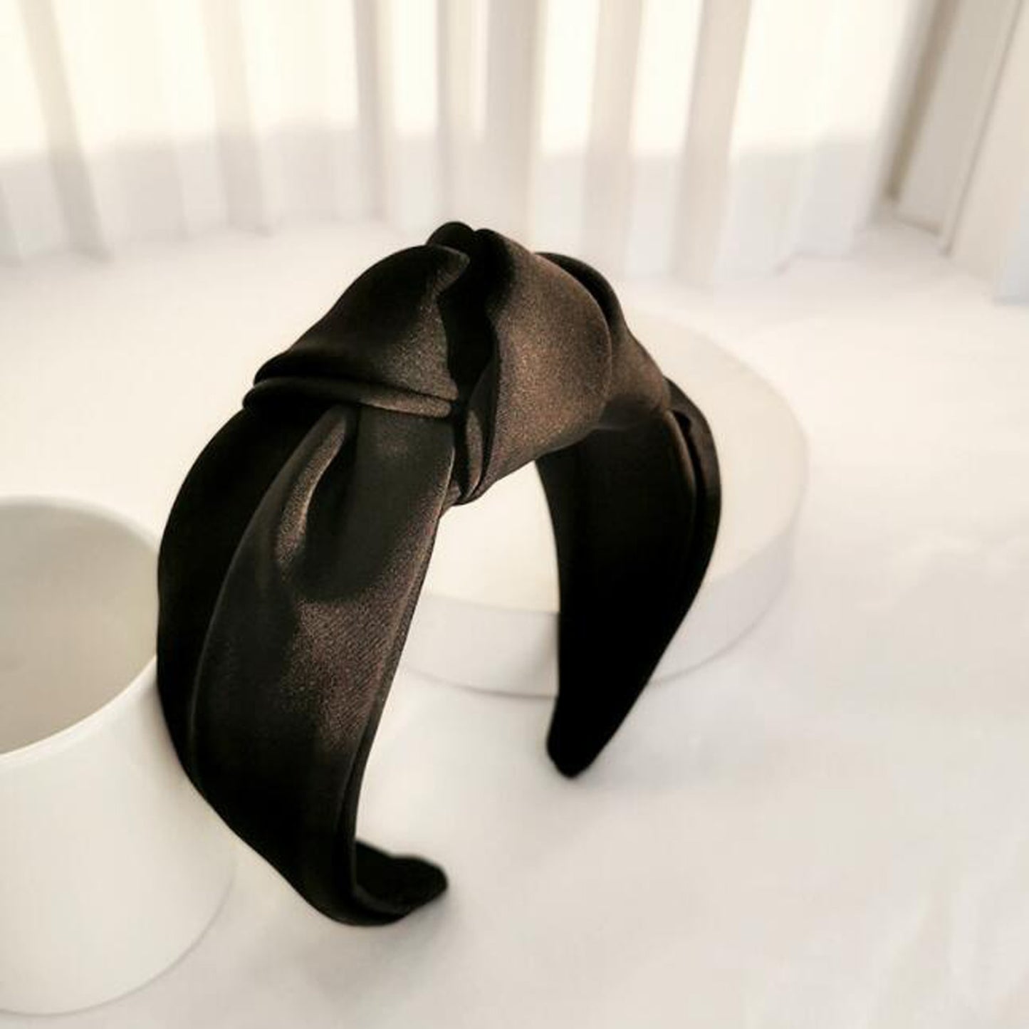 New Fashion Women Headband Adult Wide Side Solid Color Hairband Center Knot Turban Casual Hair Accessories Wholesale