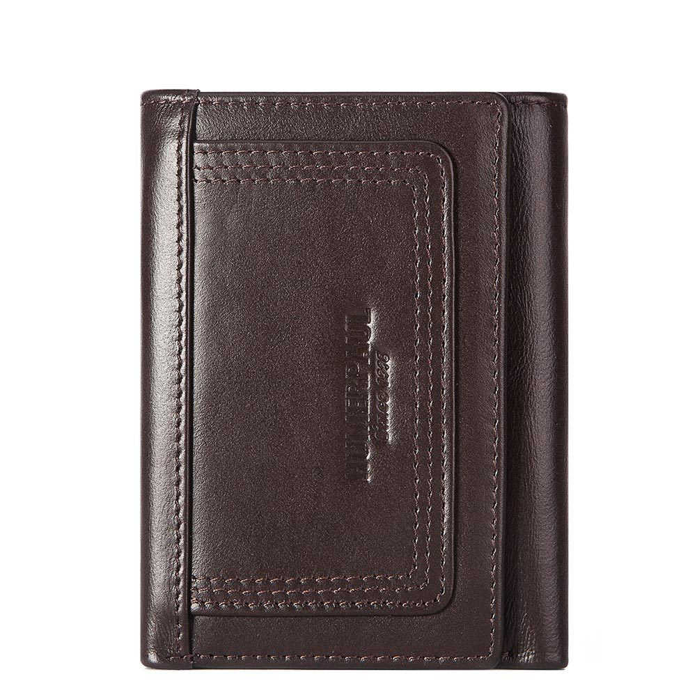 RFID Anti-Magnetic Multi Card Zipper Wallet Men Coin Purse First Layer Cowhide Men's Bag Genuine Leather Men's Wallet