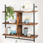 3 Tier Floating Shelves Metal Brackets Wall Mounted Shelf Over Toilet Bathroom