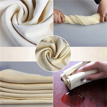 Large Natural Chamois Leather Car Cleaning Cloth Washing Absorbent Drying Towel