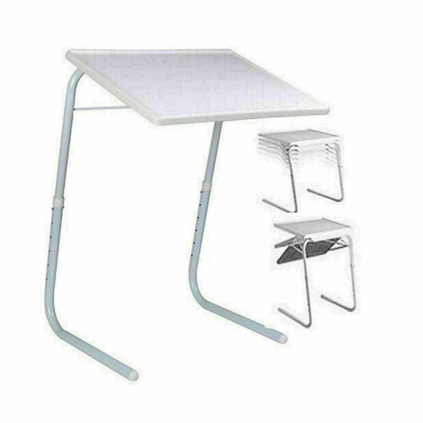 Portable Folding Table Adjustable Table Desk For TV Dinner Laptop Tray Sofa