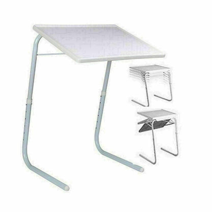 Portable Folding Table Adjustable Table Desk For TV Dinner Laptop Tray Sofa