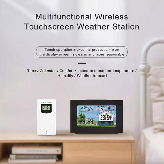 Wireless Weather Station Clock Digital Thermometer Temperature Indoor&Outdoor.
