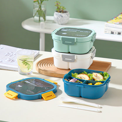 Classic simple microwaveable portable salad box lunch box with cutlery