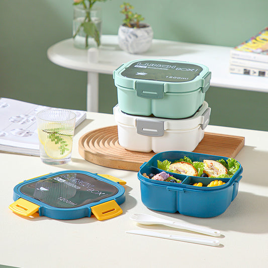 Classic simple microwaveable portable salad box lunch box with cutlery
