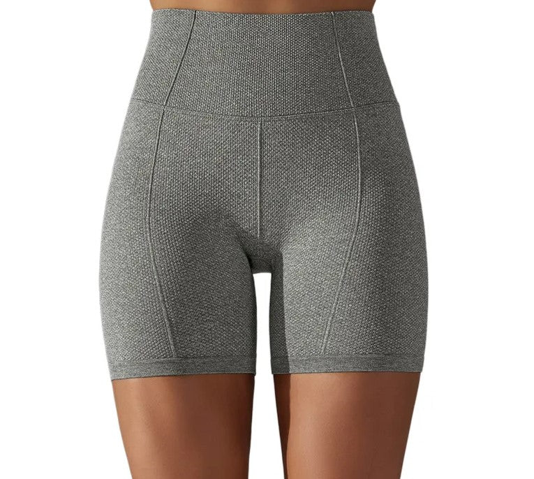 Mermaid Curve High Waist Tight Seamless Knitted GYM Shorts Hip Up Breathable Stripe Shorts Running Fitness Quick Dry Yoga Shorts
