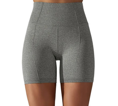 Mermaid Curve High Waist Tight Seamless Knitted GYM Shorts Hip Up Breathable Stripe Shorts Running Fitness Quick Dry Yoga Shorts