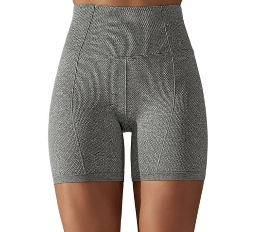 Mermaid Curve High Waist Tight Seamless Knitted GYM Shorts Hip Up Breathable Stripe Shorts Running Fitness Quick Dry Yoga Shorts
