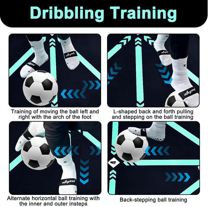 Soccer Football Training Mat Carpet Non Slip For Kids Adults Solo Practice