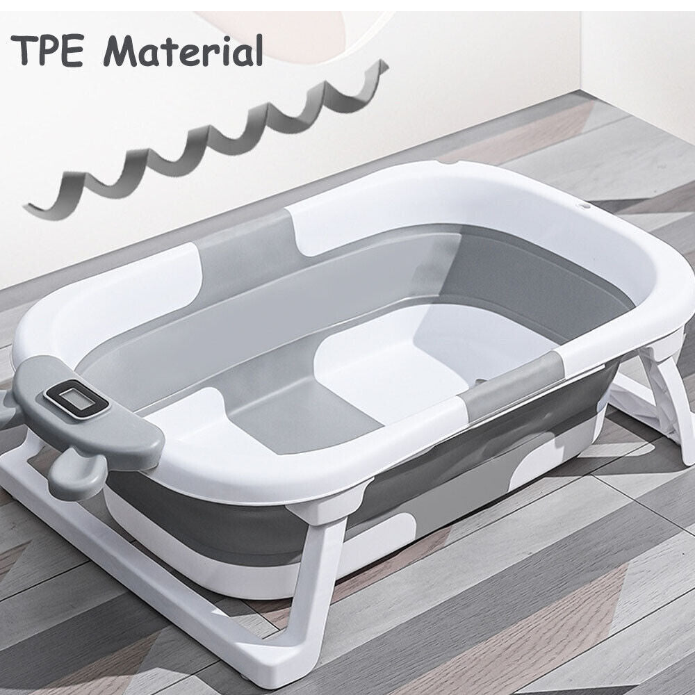 Baby Bath Tub Thermal Toddler Bathtub Portable Collapsible Shower With Cushion