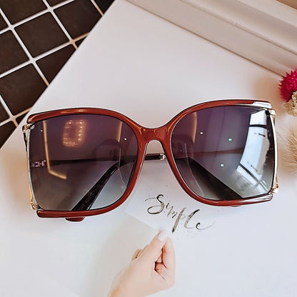 Big Frame Snakeskin Pattern Bamboo Sunglasses Hollow Sunglasses Women's Polarized Glasses