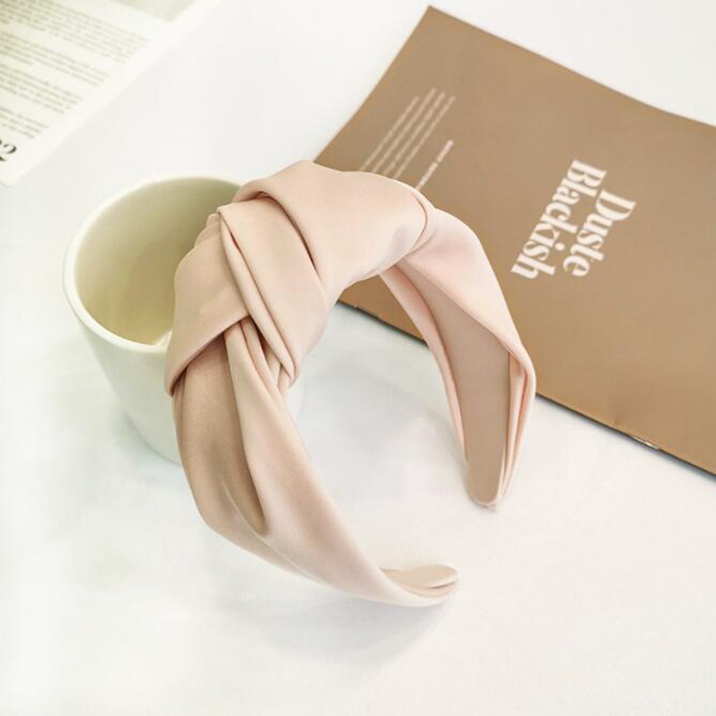 New Fashion Women Headband Adult Wide Side Solid Color Hairband Center Knot Turban Casual Hair Accessories Wholesale
