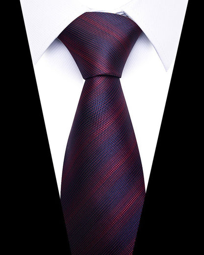 Men's 8cm Business Professional Striped Tie Wedding Suit Accessories Polyester Tie Men