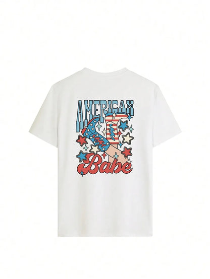 Letter graphic T-shirt women's street sports short sleeved fashion summer T-shirt clothing