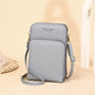 New Fashion Women's Bag Large Capacity One-Shoulder Diagonal Bag Solid Color Multi-Function Mobile Phone Bag Ladies Wallet