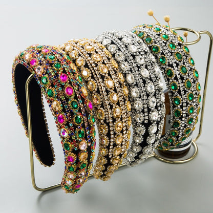 Luxury full drill bit hoops for women with wide edges and heavy craftsmanship, sponge high head hair accessories