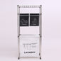 Rolling Laundry Sorter 4 Sections, 2 Tier Vertical Laundry Hamper With Wheels, Stackable Laundry Basket System For Bathroom, Laundry Room, Bedroom Light Dark