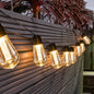 5M 20 LED Solar Powered Retro Bulb String Lights Garden Outdoor Fairy Party Lamp