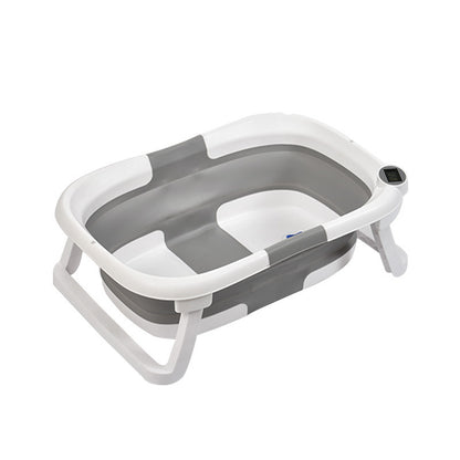 Children's lying Bathtub Portable Folding Plastic Household Newborn Baby care Small size baby tubs three fold bathtub with temperature display
