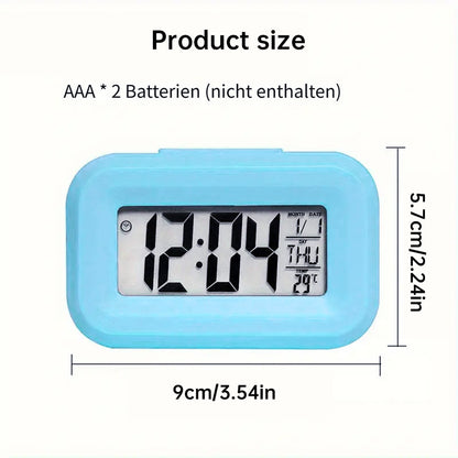 Mini Digital Alarm Clock: LED Backlight, Calendar, Snooze, Data Display