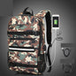 USB Rechargeable Backpack Men's Business Camouflage Large Capacity Skateboard Bag Anti theft Lock Backpack