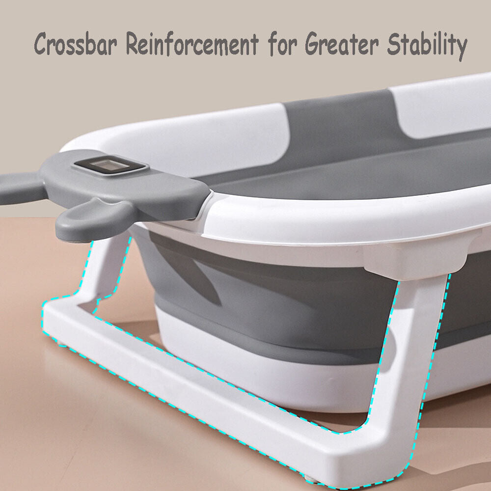 Baby Bath Tub Thermal Toddler Bathtub Portable Collapsible Shower With Cushion