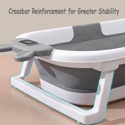 Baby Bath Tub Thermal Toddler Bathtub Portable Collapsible Shower With Cushion