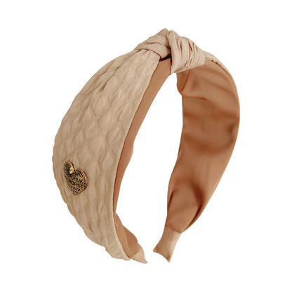 New Headband Pressure Crease Stitching Vintage Knot Hair Accessories Headband Ladies High Top Hair Clip F025