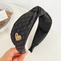 New Headband Pressure Crease Stitching Vintage Knot Hair Accessories Headband Ladies High Top Hair Clip F025