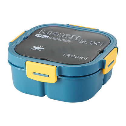 Classic simple microwaveable portable salad box lunch box with cutlery