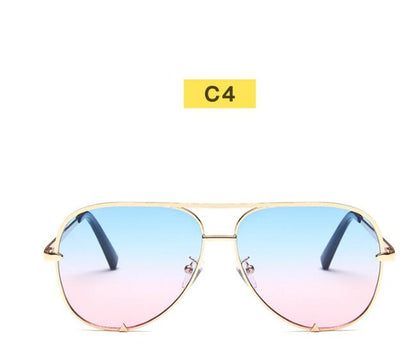 Fashion Gradient Metal Frame Pilot Sunglasses Men Women Classic Retro Driving Sun Glasses Brand Designer UV400