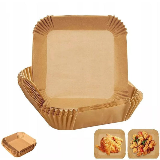 100PCS Air Fryer Liners Disposable Paper 6.3' Non Stick For Roasting Baking UK
