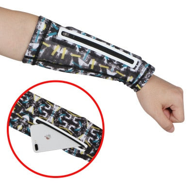 1PC Unisex Short Arm warmer for Mobile Phone Stretch Arm Bag Running Riding Sunscreen Armband Wrist Bag